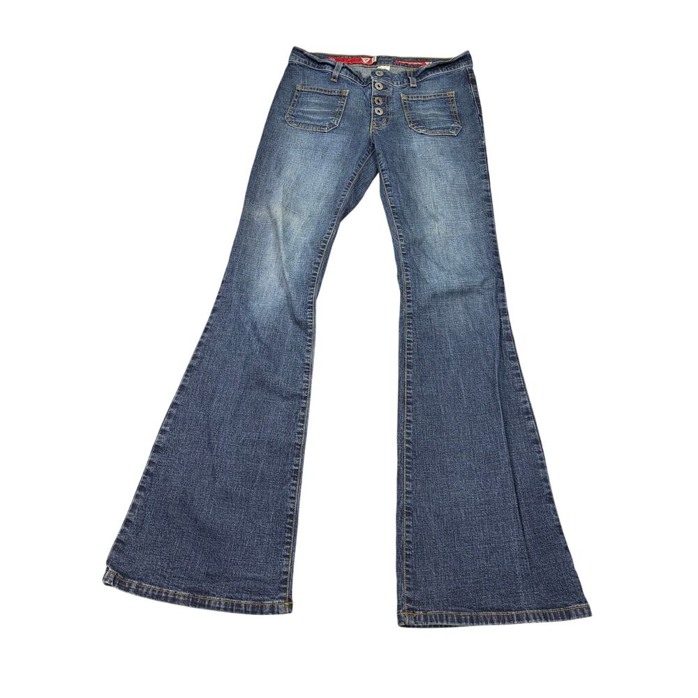 VTG Y2K Guess womens stretch denim low rise flare jeans. Size 28. retro
